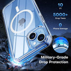 Entronix Bundle Compatible with iPhone 15 Plus - [Magnetic] Clear Case, 1 Clear Screen Protector & 1 Camera Lens Protectors