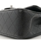 Iridescent Caviar Quilted Mini Rectangular Flap Black