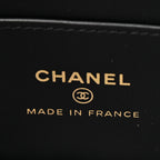 Shiny Aged Calfskin Quilted Mini Nano Kelly Shopper Black