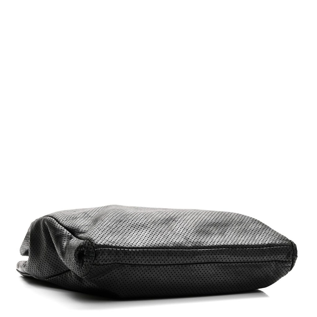 Calfskin Perforated Drill Tote Bag Black
