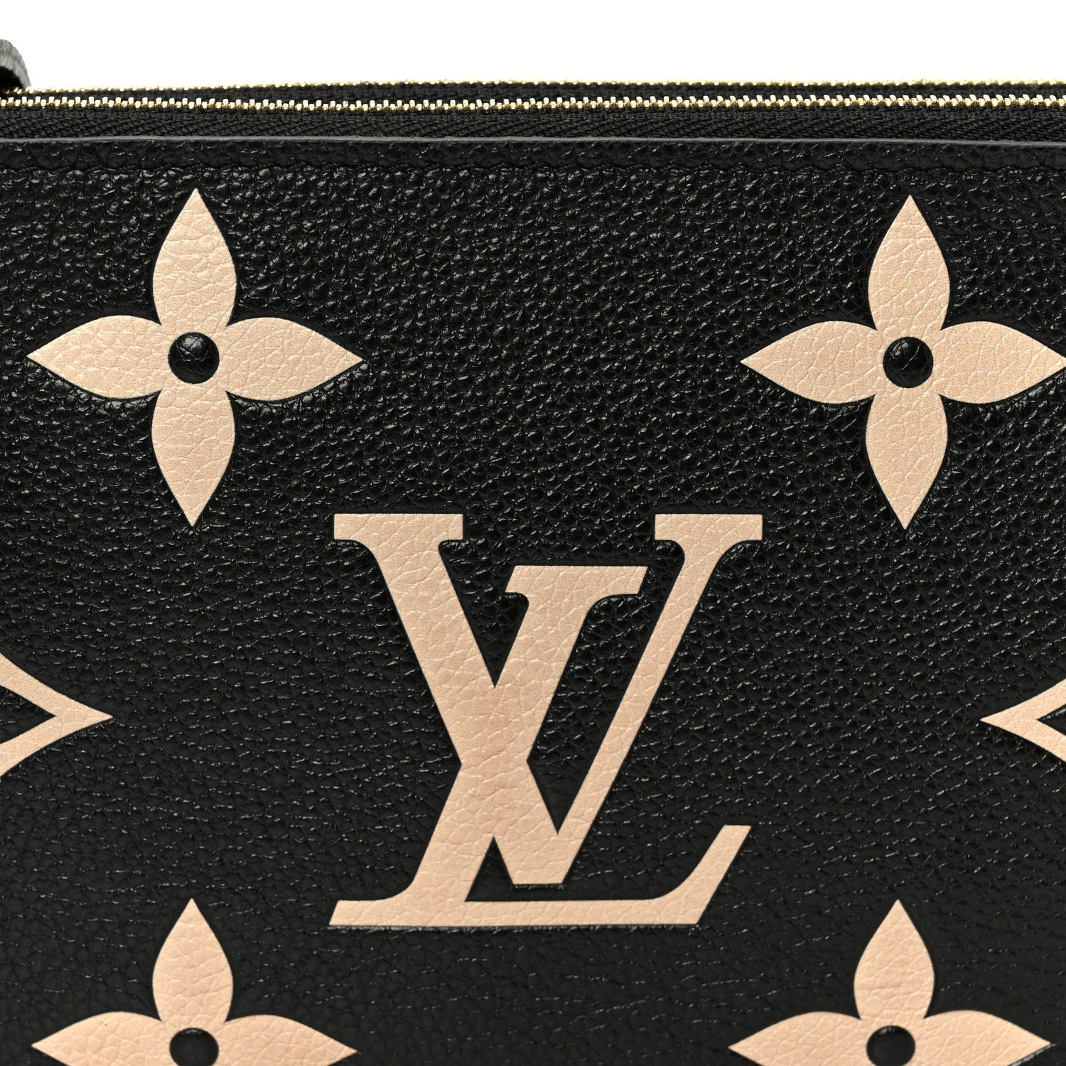 Empreinte Monogram Giant Double Zip Pochette Black Cream
