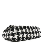Tweed Quilted Large Chanel 19 Flap Black Ecru White