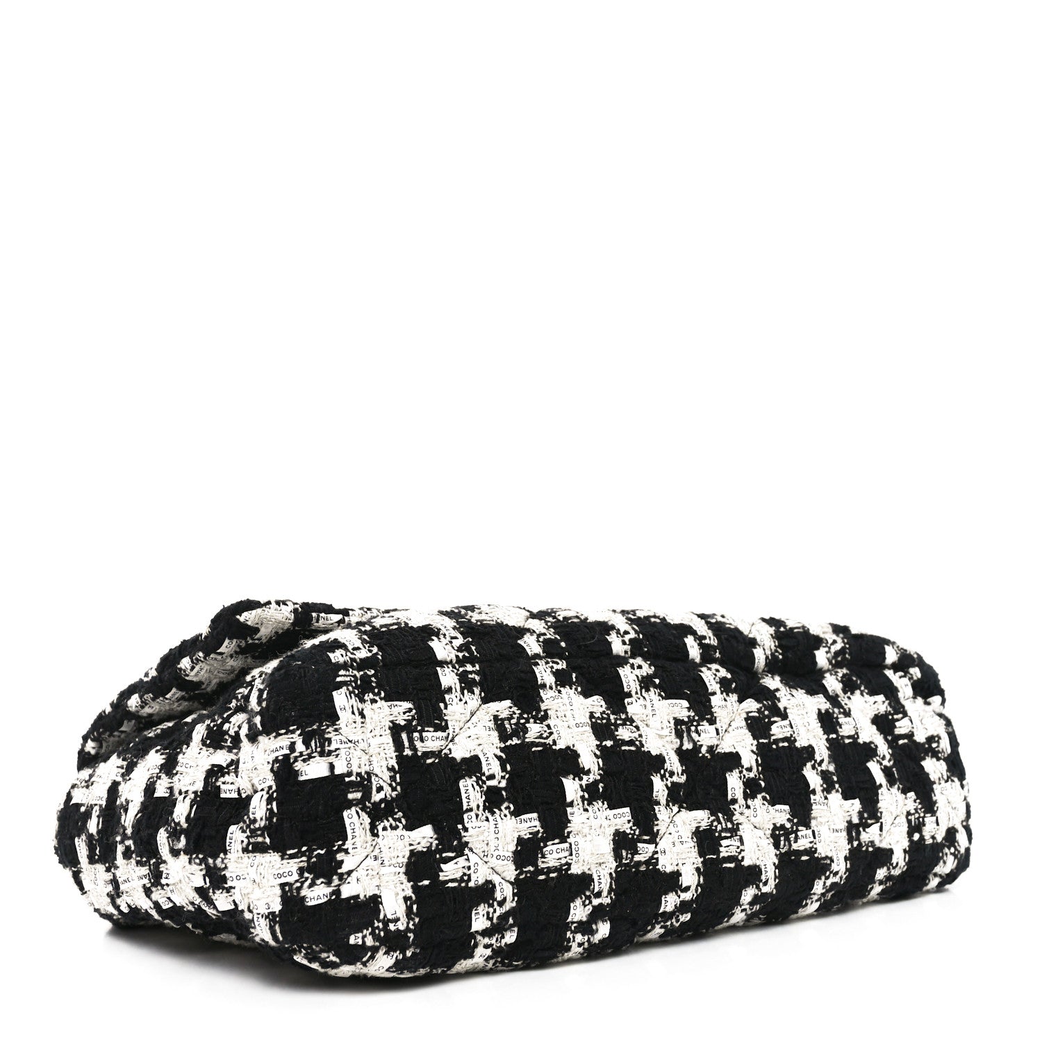Tweed Quilted Large Chanel 19 Flap Black Ecru White