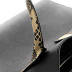 Grained Calfskin Embossed Python Small Sac De Jour Black