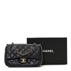 Caviar Quilted Small CC You Flap Navy