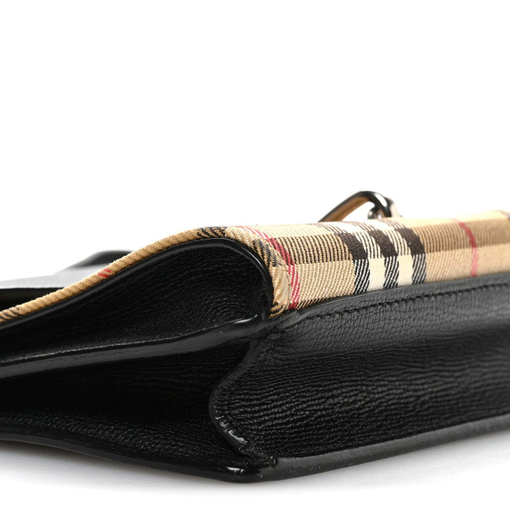 Derby Calfskin House Check Small Macken Crossbody Bag Black Archive Beige