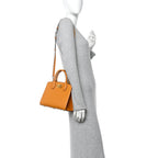 Hammered Calfskin Small The Studio Box Bag  Olivello