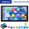 7-Inch Double DIN Android 14 CarPlay Multimedia Video Player with GPS Navigation, Wi-Fi, FM/RDS, and Bluetooth Compatibility - 64gb