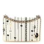 Calfskin Printed Mini Diorama Flap Bag White