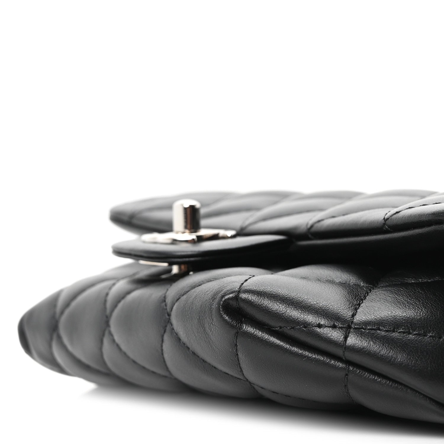 Calfskin Quilted CC Uniform Flap Belt Bag Black