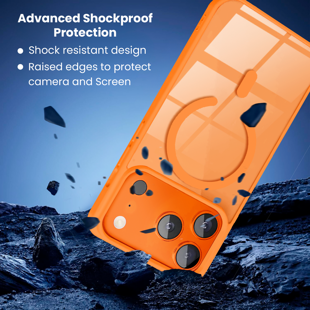 Entronix [Magnetic] Case Compatible with iPhone 17 Pro Max - [Clear Back] Soft Matte Frame