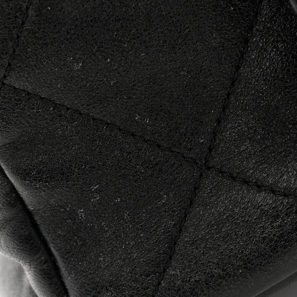 Lambskin Quilted Logo Mini Backpack Black