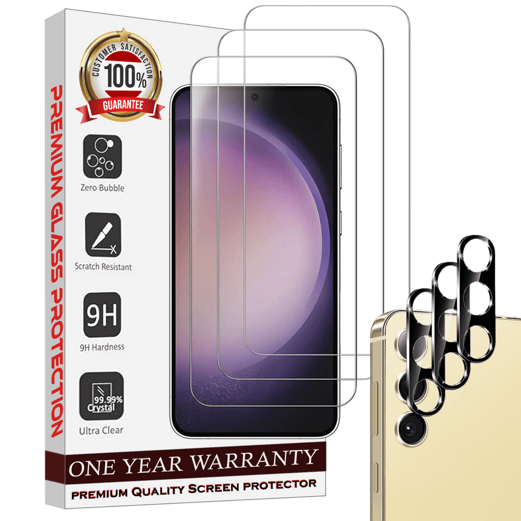 Entronix Clear Screen Protector & Camera Lens Protector Compatible with Galaxy S22 - 6-Piece Combo