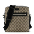 GG Supreme Monogram Flat Messenger Bag Beige Black New Acero
