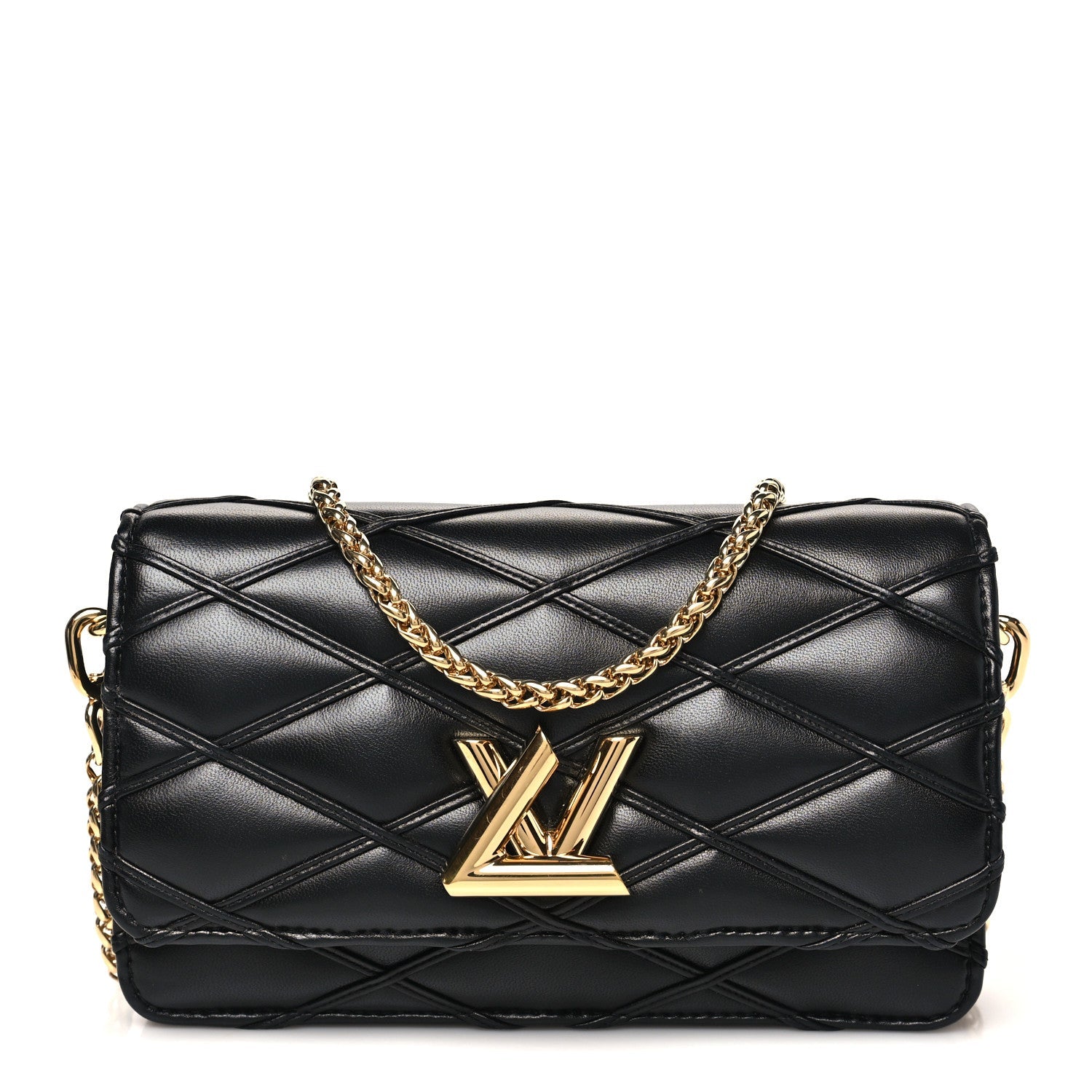 Lambskin Malletage Wallet On Chain GO-14 Black