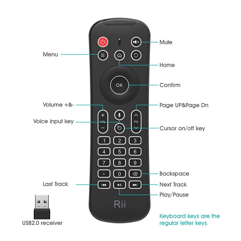MX6 2.4G Mini Wireless Keyboard Remote Control for Computer, TV, Android Set Top Box