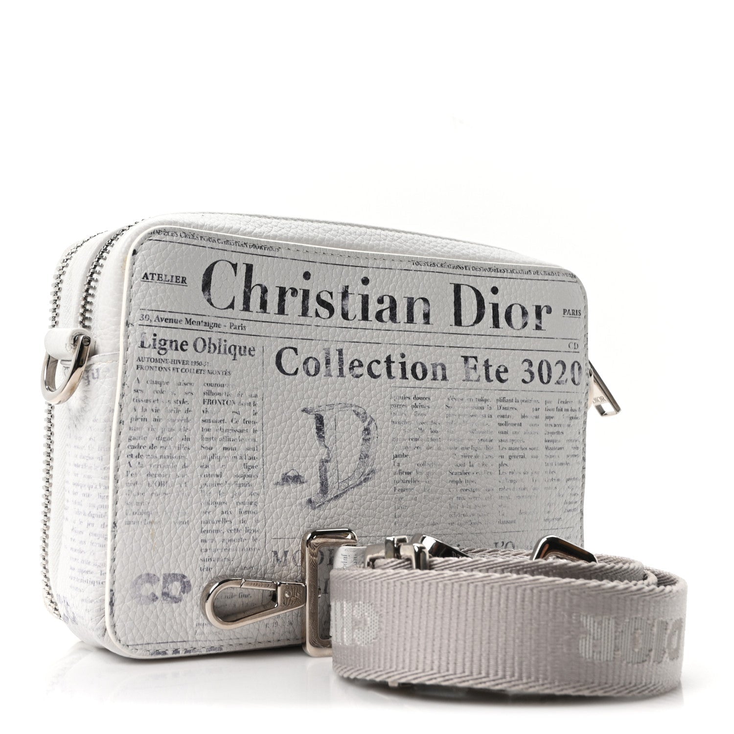 X DANIEL ARSHAM Grained Calfskin Newspaper Messenger White