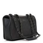 Calfskin Diamond Embossed Medium New Chic Flap Dark Grey