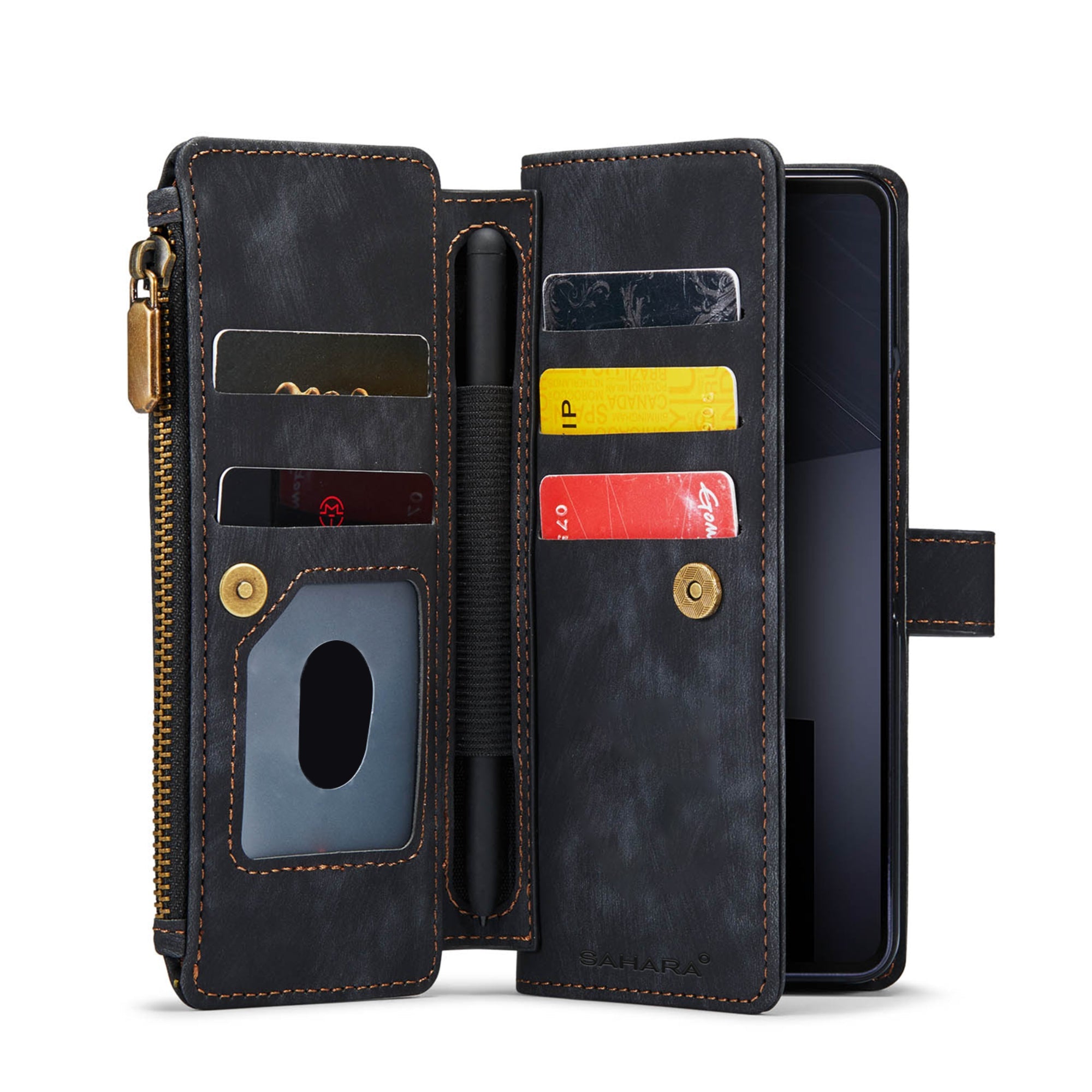 SAHARA - Indy Series Leather Wallet Case - Samsung Galaxy Z Fold6
