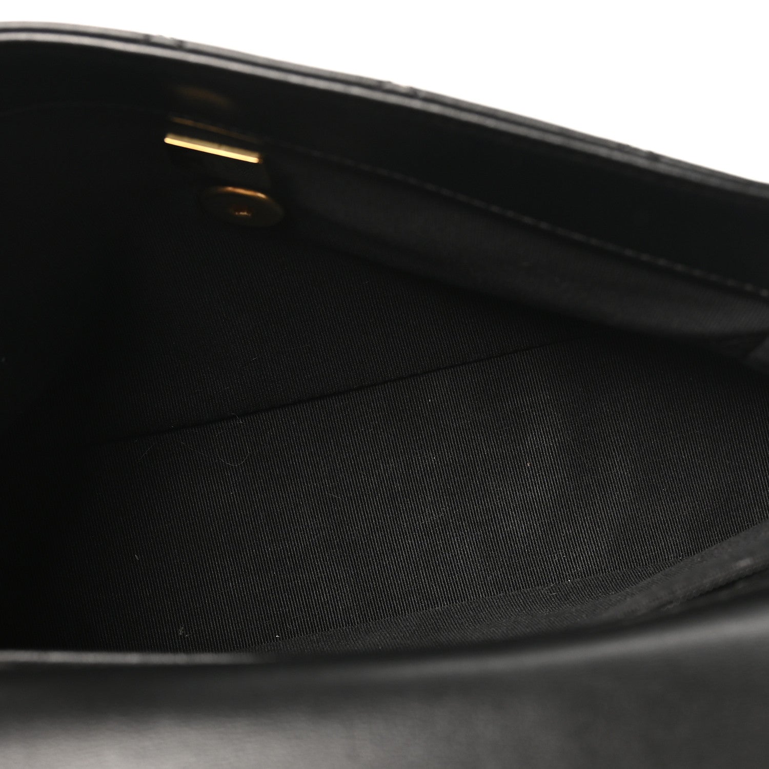 Calfskin Stitched Chain Flap Black