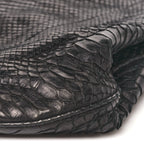 Snakeskin Rock and Chain Hobo Black