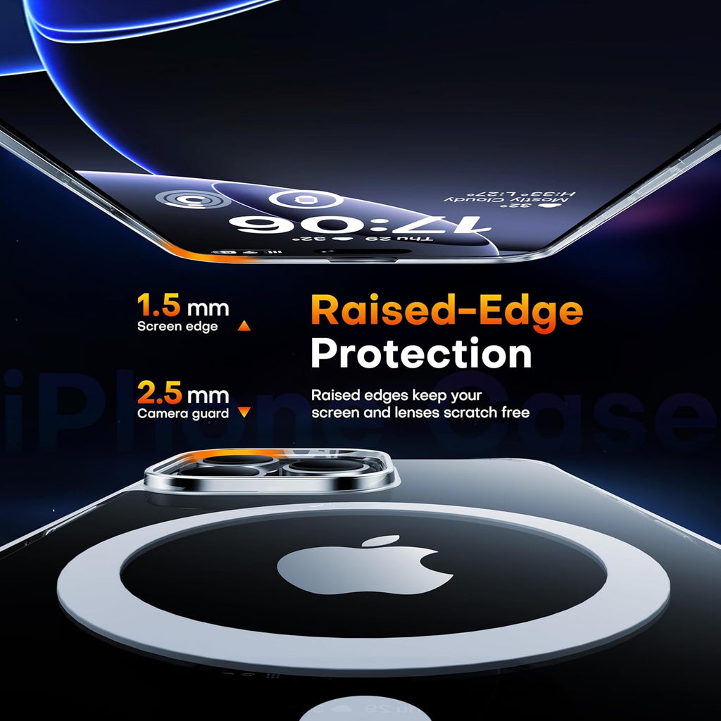 Entronix [Magnetic] Case Compatible with iPhone 16 Pro Max - [Hard Back] Thick Clear