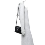 Calfskin Y Quilted Monogram Monochrome Toy Loulou Crossbody Bag Black