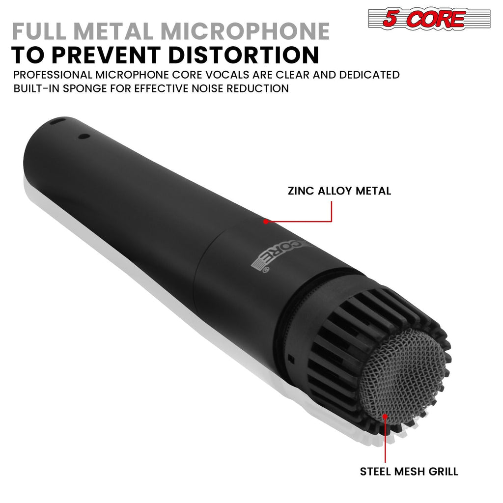 Drum Microphone Kit 9Pc All Metal Drummer Mics Tom/Snare & Cymbals Wired Instrument Drums Set