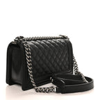 Caviar Quilted Medium Boy Flap Black