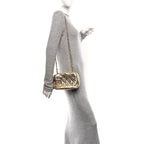 Metallic Lambskin Quilted Mini Bowling Bag Gold