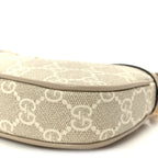 GG Supreme Monogram Textured Dollar Calfskin Web Mini Ophidia GG Handbag Beige Mystic White Oatmeal
