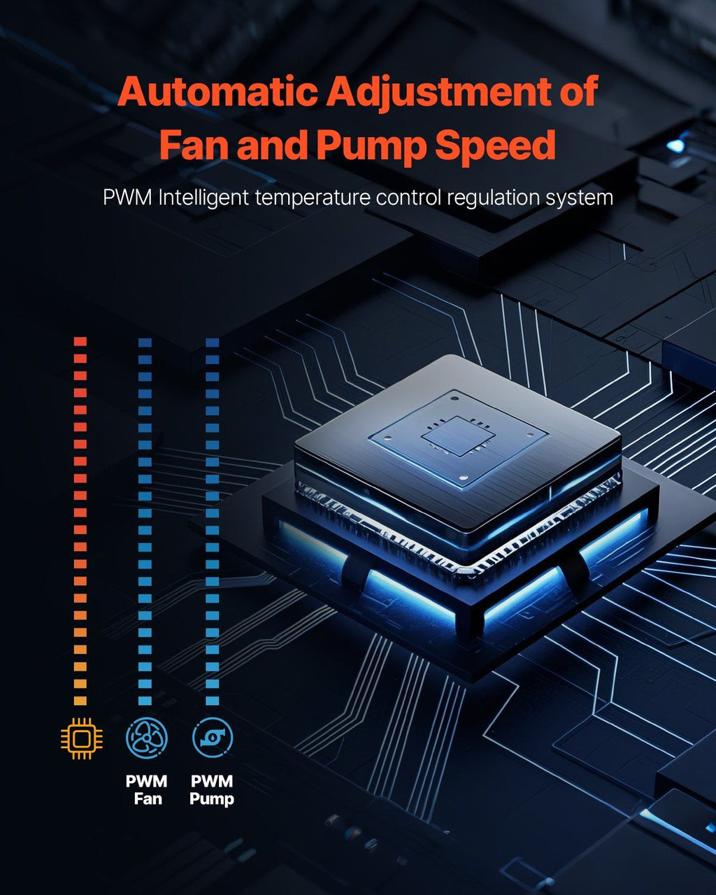 CPU Liquid Cooler AIO CPU Water Cooler with ARGB Light & 120 mm PWN Fans