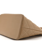 Caviar Quilted Medallion Tote Beige