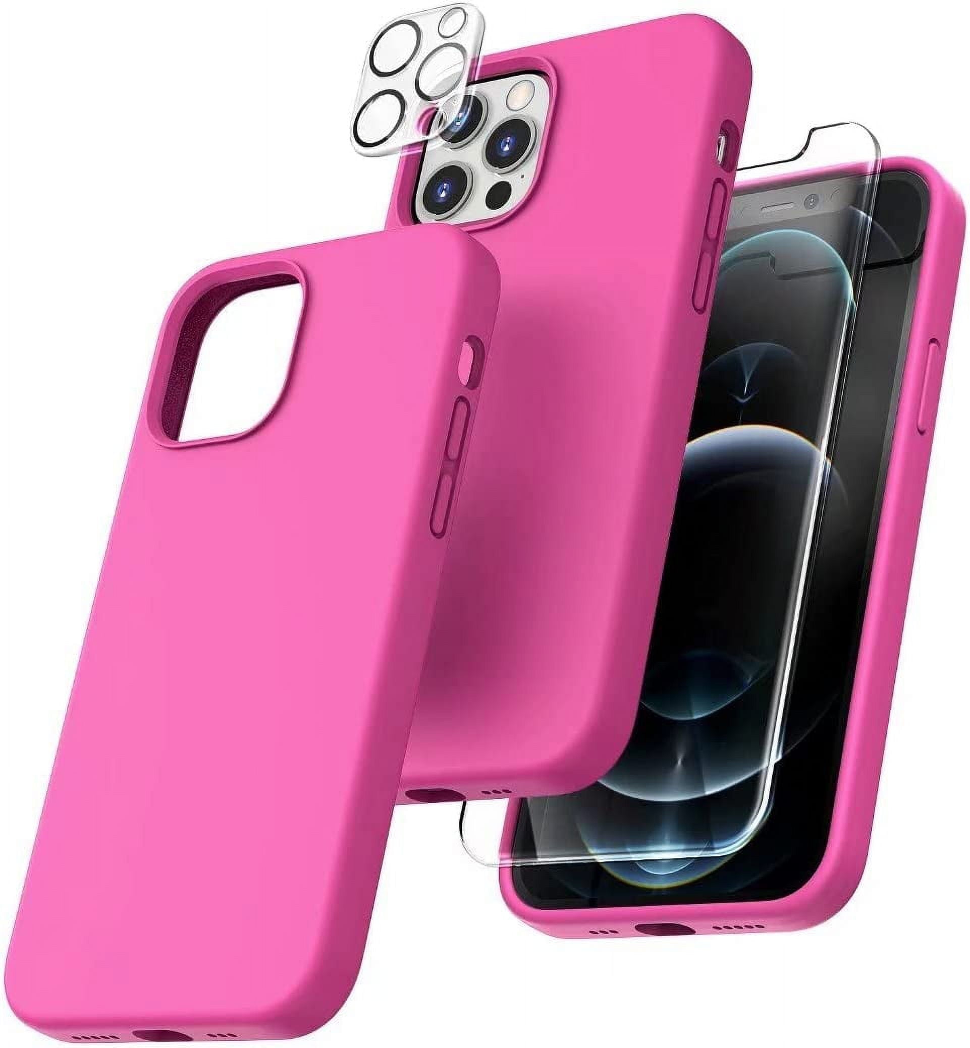 Entronix Bundle Compatible with iPhone 16 Pro Max - Liquid Silicone Case, 1 Clear Screen Protectors & 1 Camera Lens Protectors