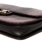 Lizard Lambskin Quilted Large Perfect Edge Flap Burgundy