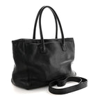Calfskin Cerf Executive Shopper Tote Black