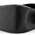Caviar Quilted Jumbo Double Flap Black
