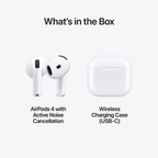 Apple AirPods 4 w Active Noise Cancellation & True Wireless White MXP93LL/A 2024