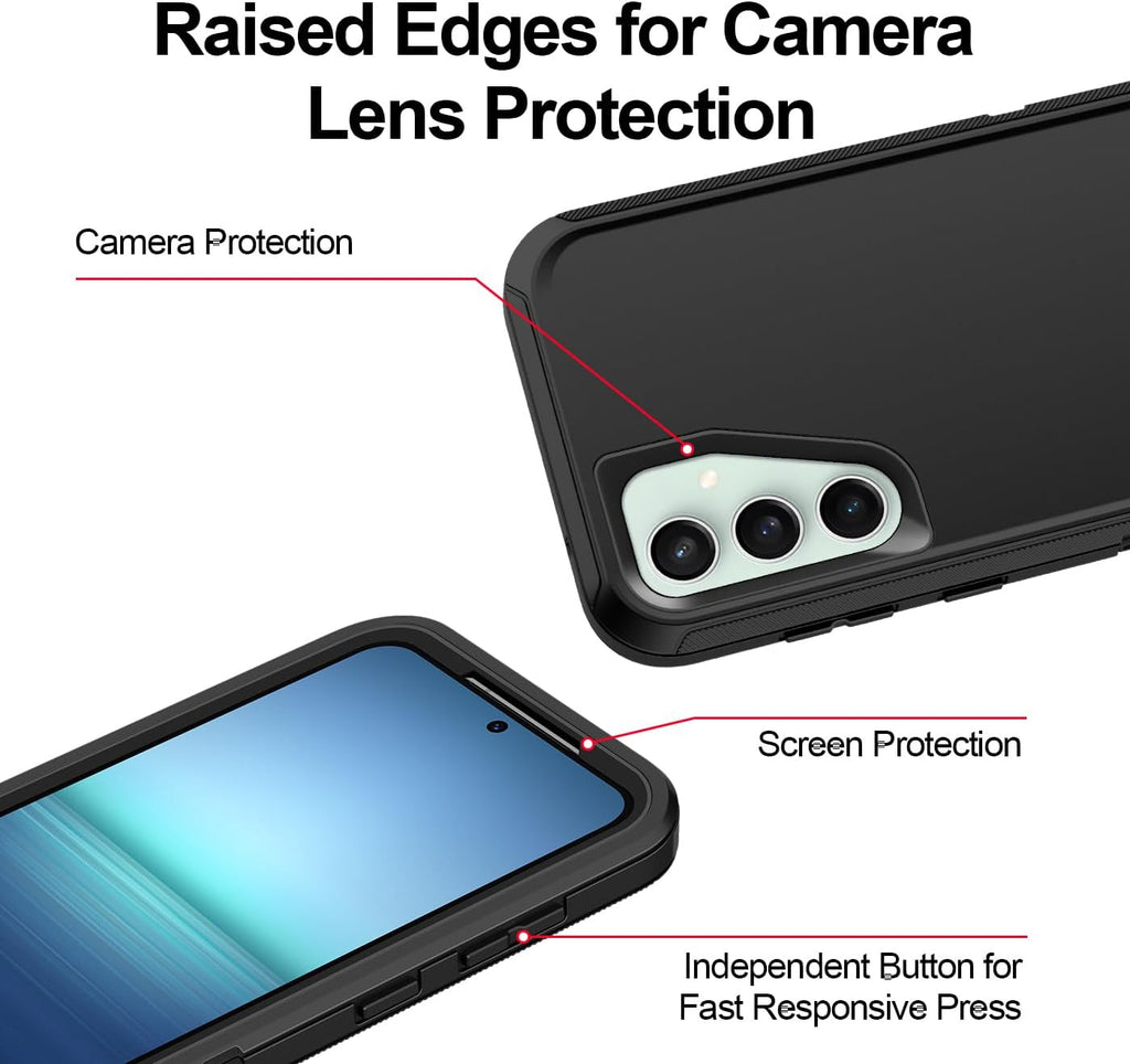 Entronix Bundle Compatible with Galaxy S25 Plus - Heavy Duty Case & 2 Clear Screen Protectors