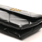 Lambskin Quilted Chanel 19 Flap Clutch Black