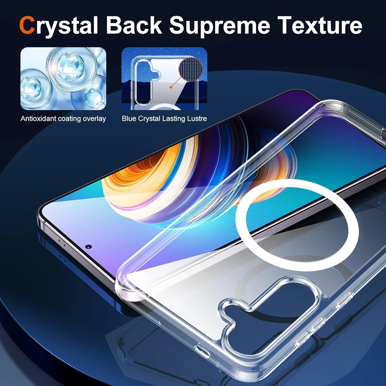 Entronix [Magnetic] Case Compatible with Galaxy S25 Plus - [Hard Back] Slim Clear