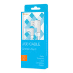 Reiko 3.3Ft Nylon Braided Material Micro Usb 2.0 Data Cable In White