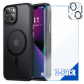 Entronix Bundle Compatible with iPhone 15 Plus - [Magnetic] Translucent Matte Case, 1 Screen Protector & 1 Camera Lens Protector