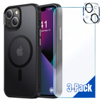 Entronix Bundle Compatible with iPhone 15 Plus - [Magnetic] Translucent Matte Case, 1 Screen Protector & 1 Camera Lens Protector