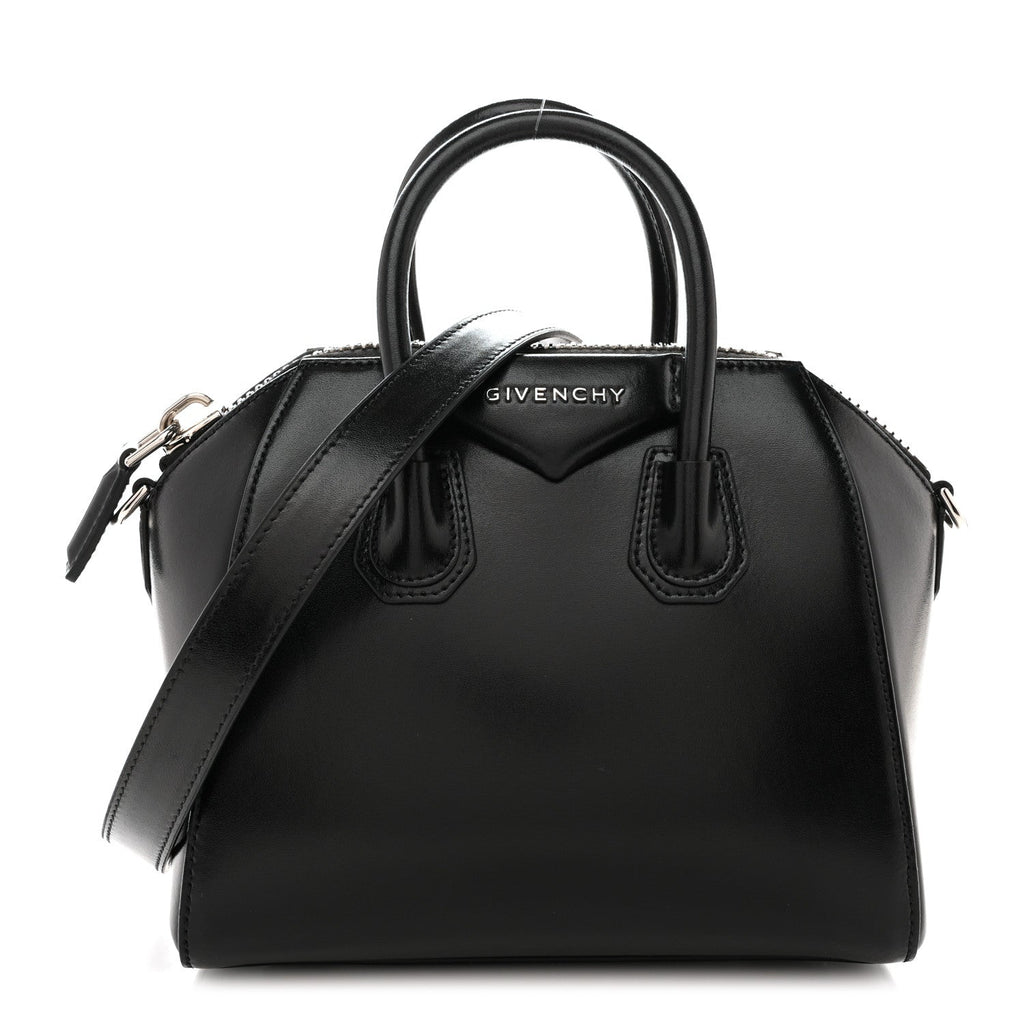 Shiny Lord Calfskin Mini Antigona Black