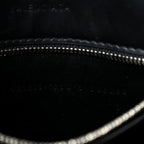 Shiny Calfskin Logo Crocodile Embossed XXS Everyday Tote  Black