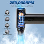 Compressed Air Duster Brushless Motor 250000RPM Stepless Variable Speed 10000mAh Battery Cordless Dust Blower Vacuum Cleaner Portable Jet Dry Blower for PC Keyboard Car Home