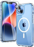 Entronix Bundle Compatible with iPhone 14 Plus - [Magnetic] Clear Case, 1 Clear Screen Protector & 1 Camera Lens Protectors