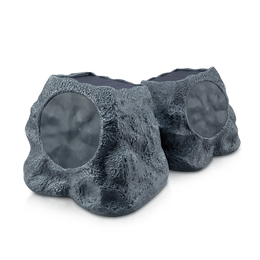 1-Pair Bluetooth Multi-Link Solar Rechargeable Wireless Rock Speakers