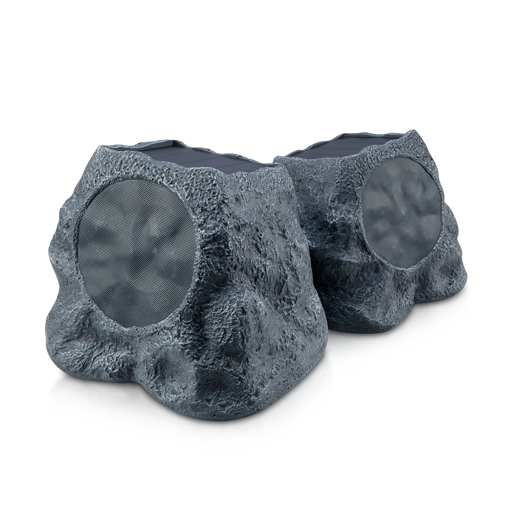1-Pair Bluetooth Multi-Link Solar Rechargeable Wireless Rock Speakers